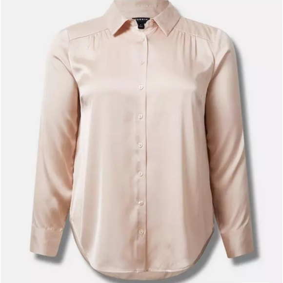 NWT Torrid Madison Satin Button-Up Long Sleeve Shirt Size 1X 14-16 - Picture 4 of 9